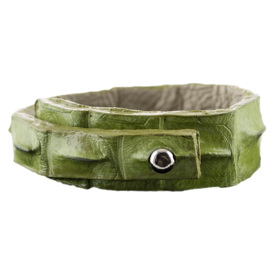 Kulu Skinny Crocodile Cuff - Light Green
