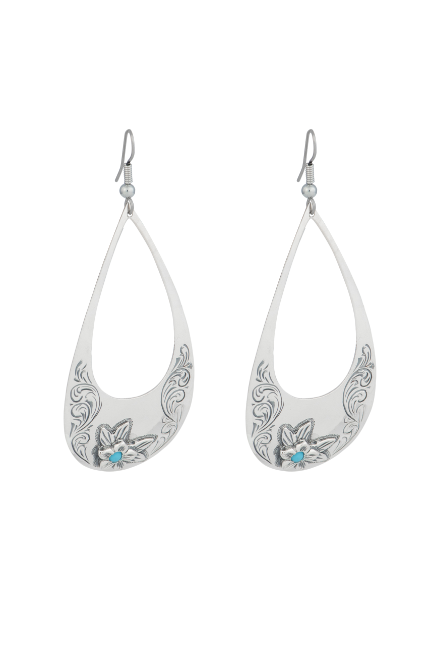 Vogt Turquoise Blossom Teardrop Earrings