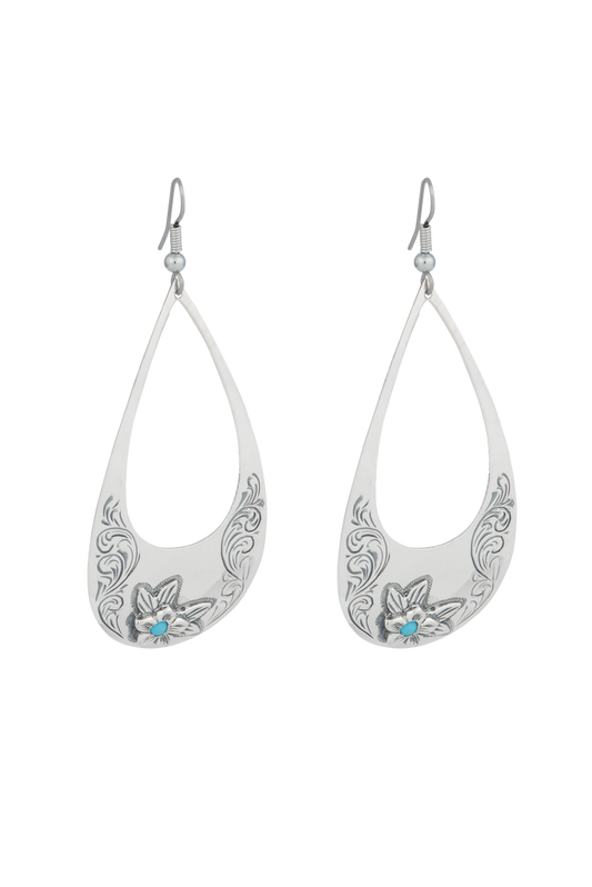 Vogt Turquoise Blossom Teardrop Earrings