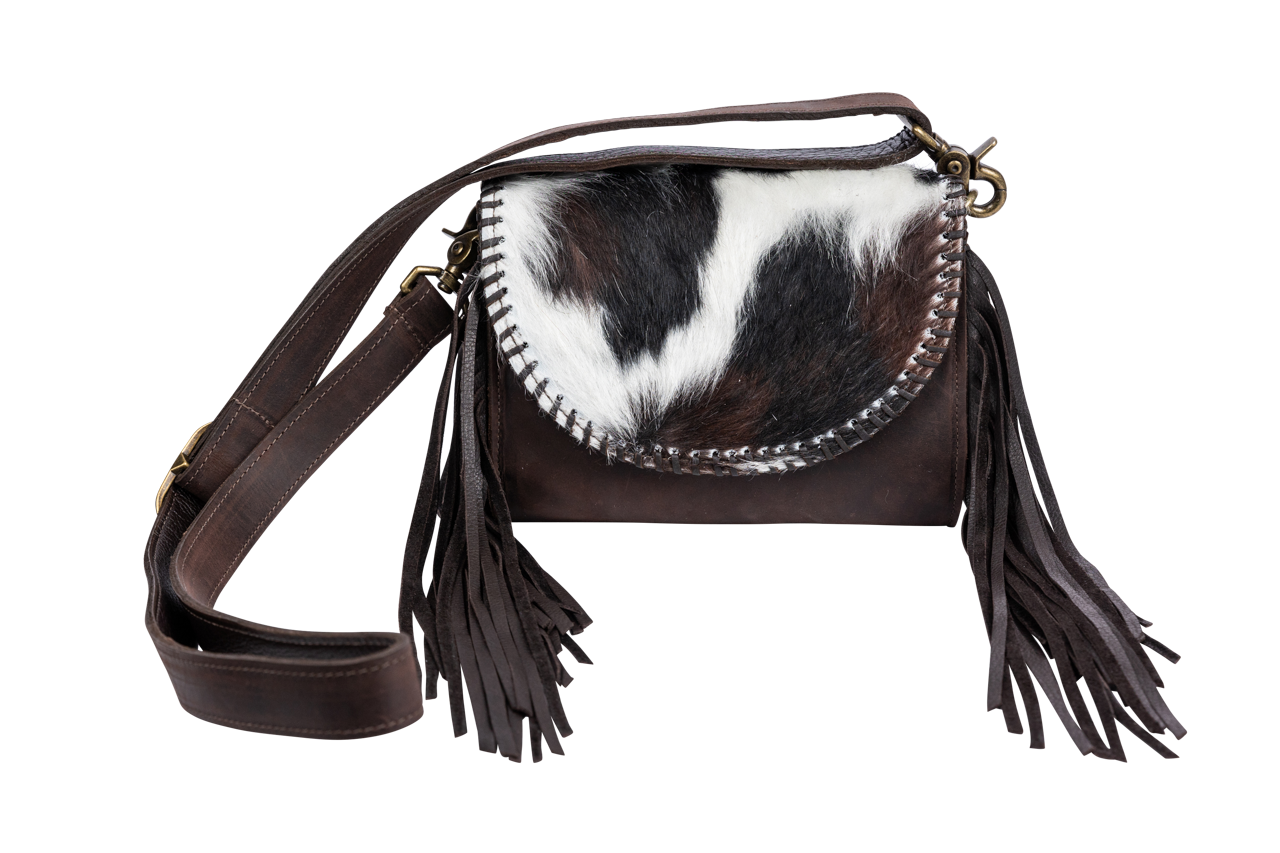 Juan Antonio Bison Hide Crossbody Purse