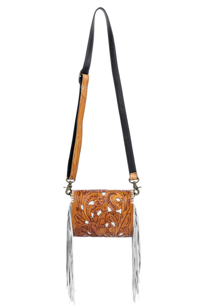 Juan Antonio Tooled Leather Crossbody Purse