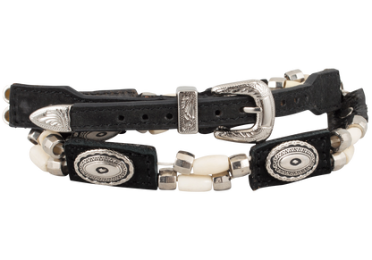 M&F Western Leather & Bone Beaded Hat Band