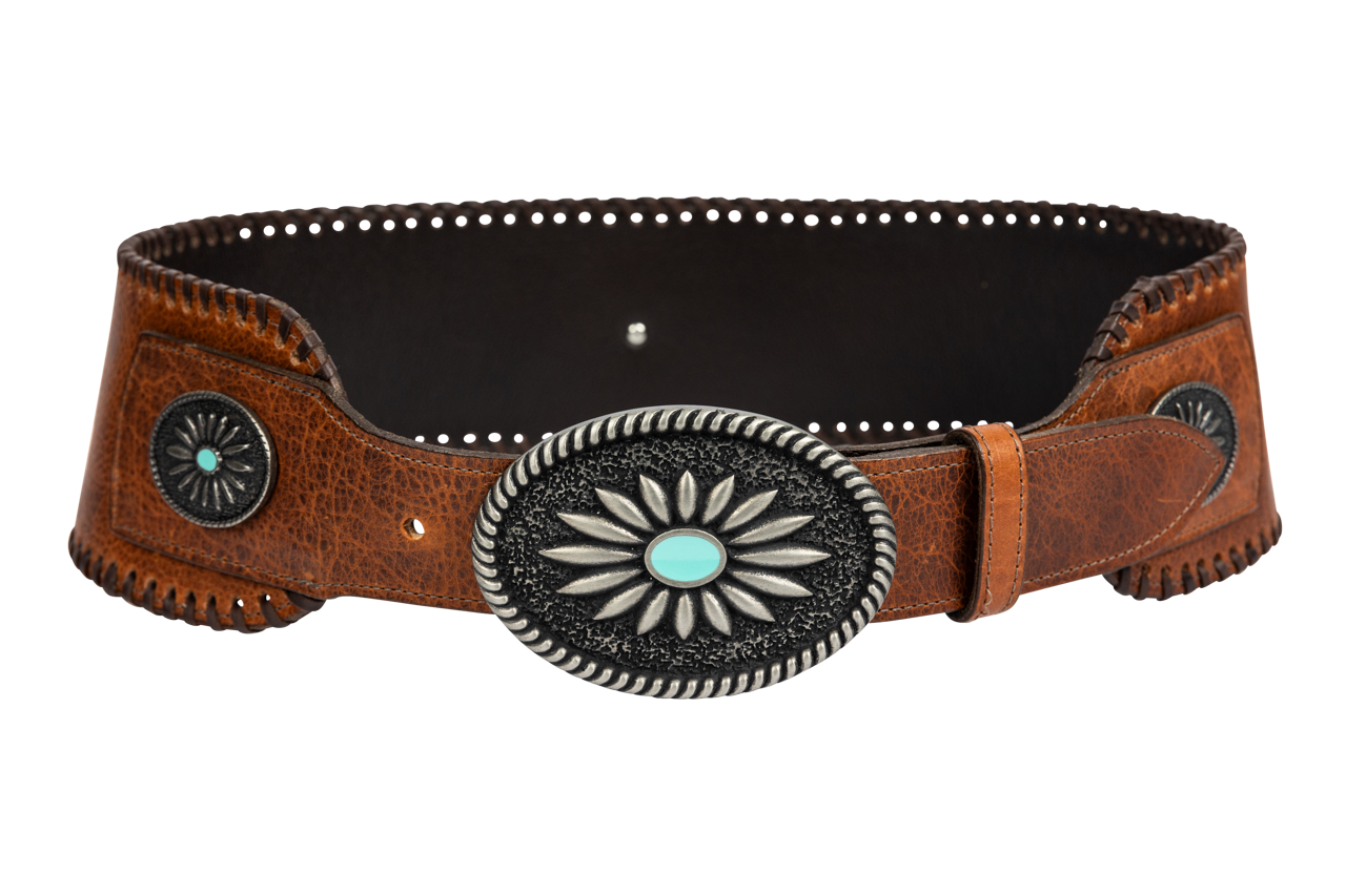 Juan Antonio Cognac Bison Belt