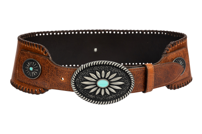 Juan Antonio Cognac Bison Belt