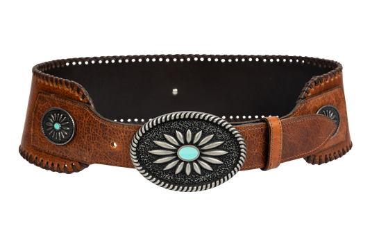 Juan Antonio Cognac Bison Belt