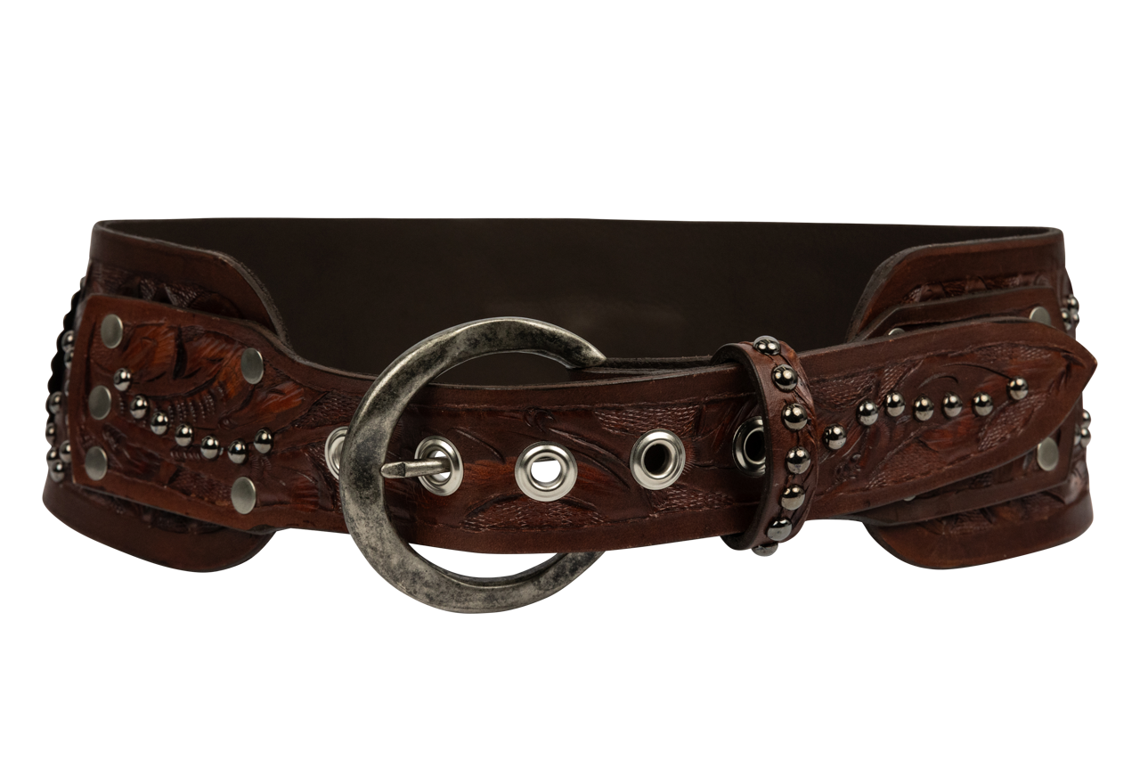 Juan Antonio Studded Brown Belt