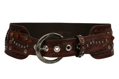 Juan Antonio Studded Brown Belt