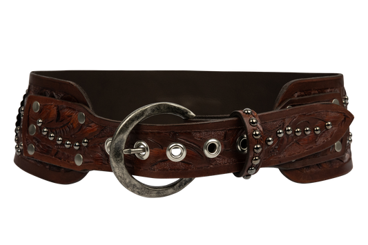 Juan Antonio Studded Brown Belt