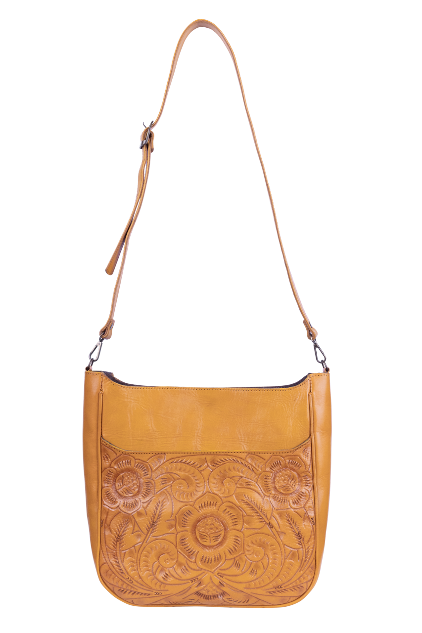 Hide and Chic Tooled Messenger Bag
