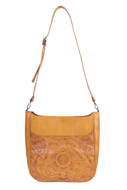 Hide and Chic Tooled Messenger Bag