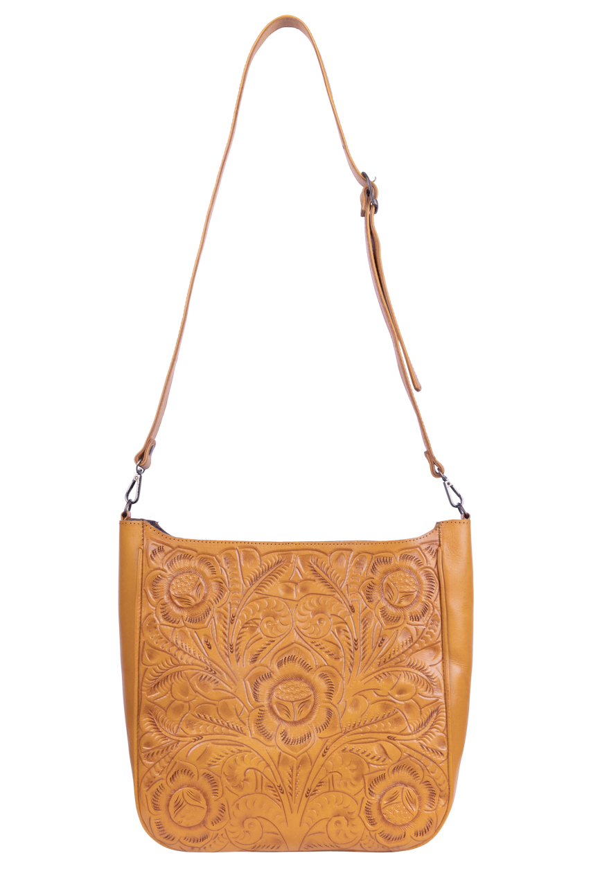 Hide and Chic Tooled Messenger Bag
