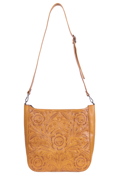 Hide and Chic Tooled Messenger Bag
