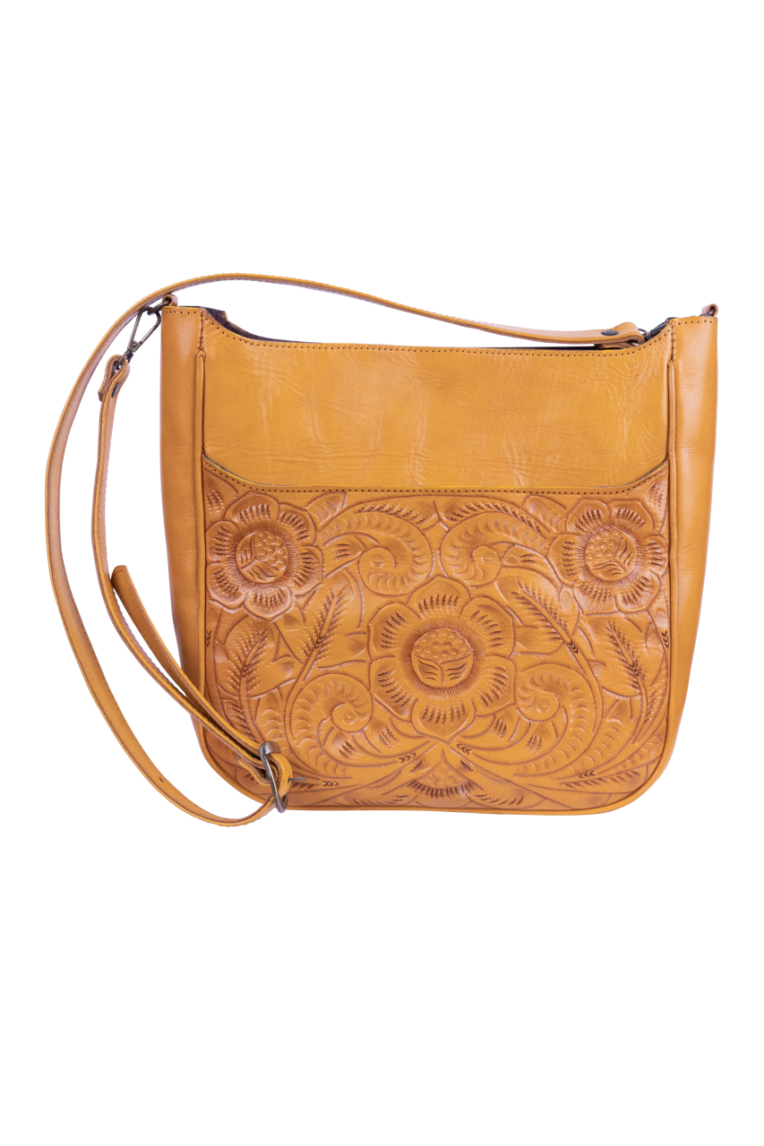 Hide and Chic Tooled Messenger Bag