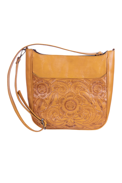 Hide and Chic Tooled Messenger Bag