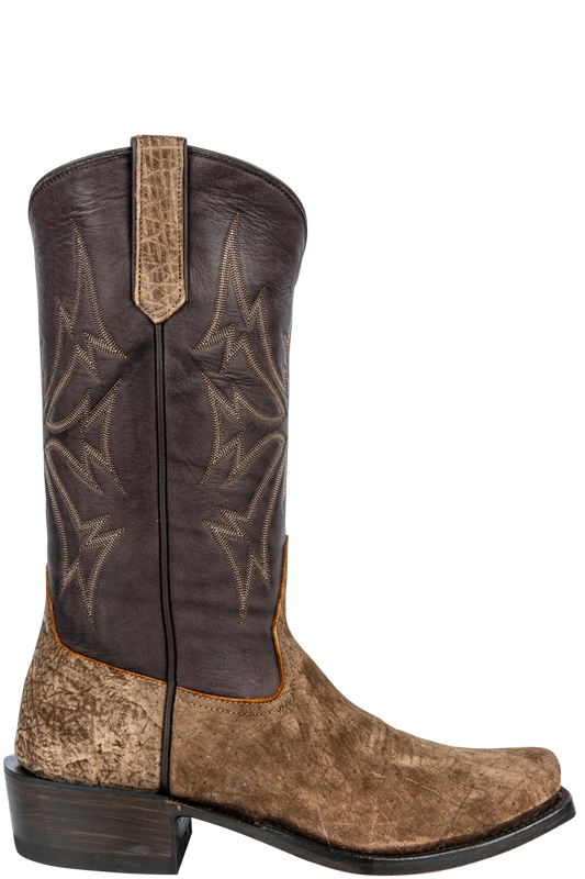 Rios of Mercedes Men's Hippo Cowboy Boots - Tan and Chocolate