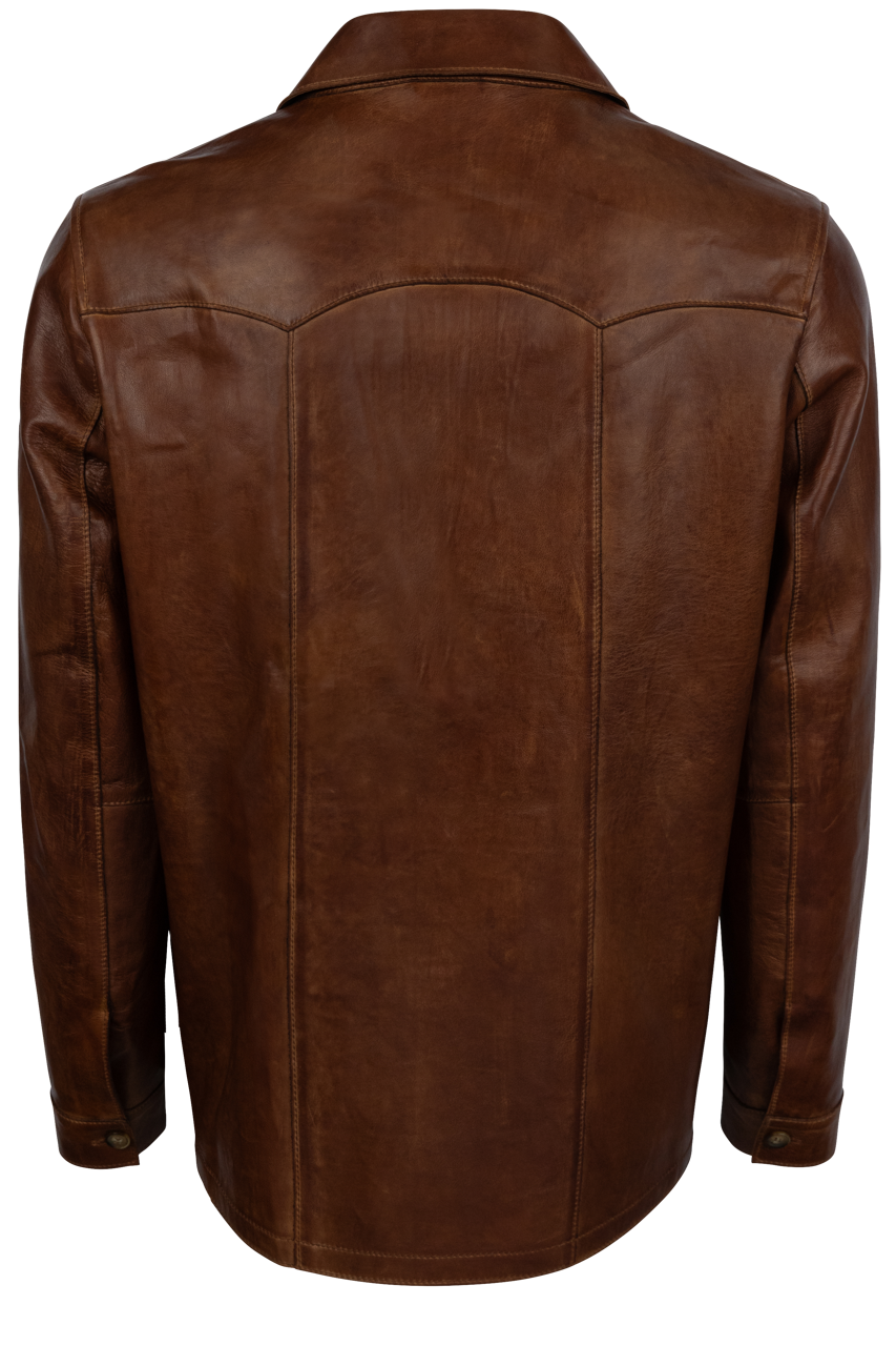 Scully Leather Shirt Jacket - Cognac