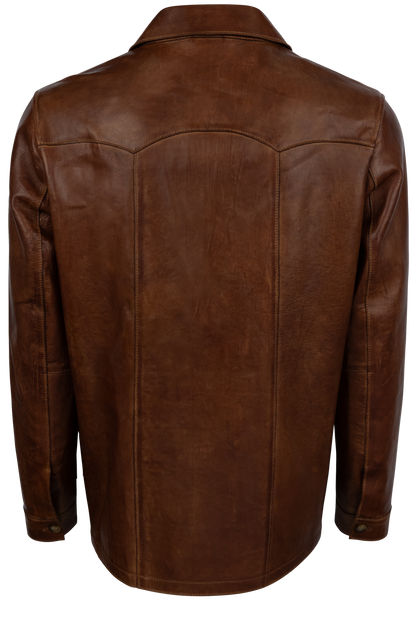 Scully Leather Shirt Jacket - Cognac