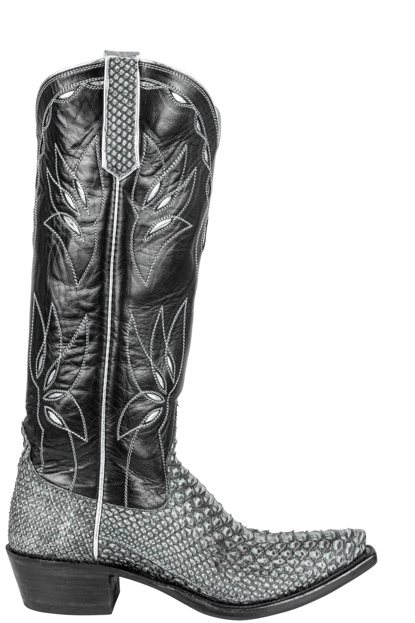 Rios of Mercedes Gray Python Cowgirl Boots