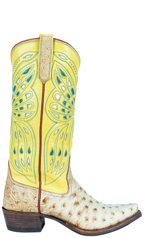 Rios of Mercedes Full Quill Ostrich Cowgirl Boots - Yellow