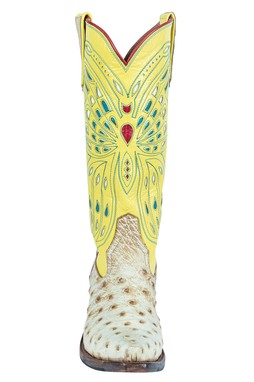 Rios of Mercedes Full Quill Ostrich Cowgirl Boots - Yellow
