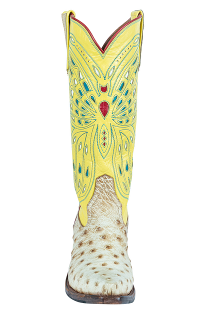 Rios of Mercedes Full Quill Ostrich Cowgirl Boots - Yellow