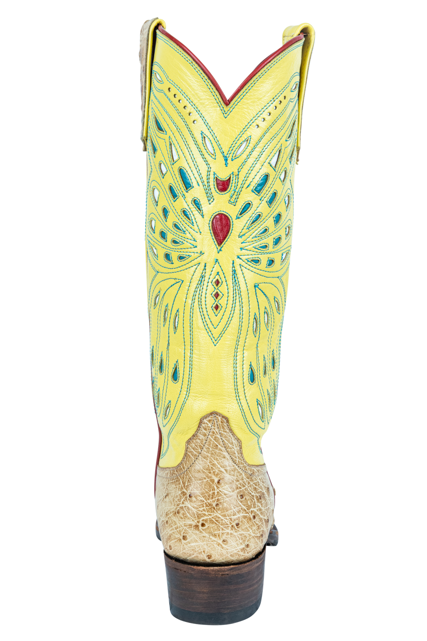 Rios of Mercedes Full Quill Ostrich Cowgirl Boots - Yellow