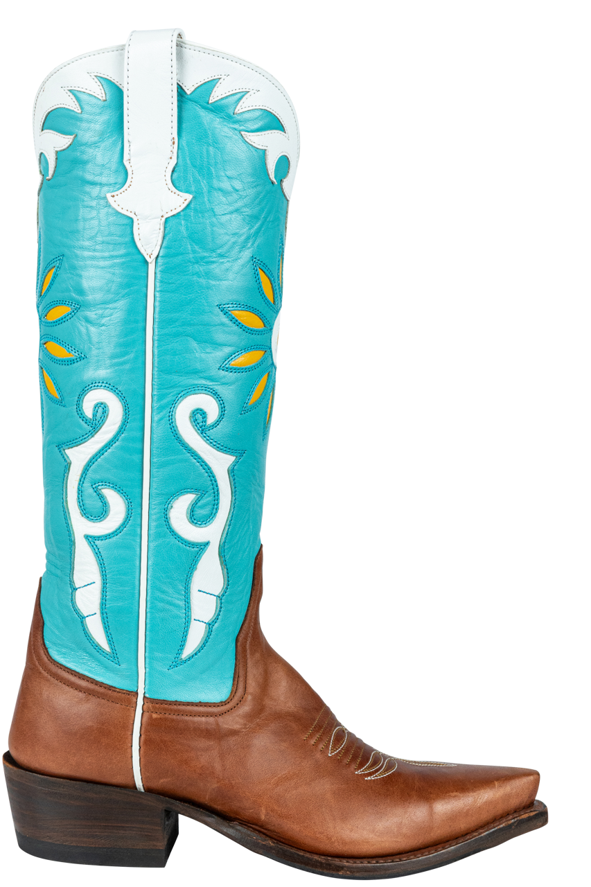 Rios of Mercedes Sunflower Cowgirl Boots - Turquoise