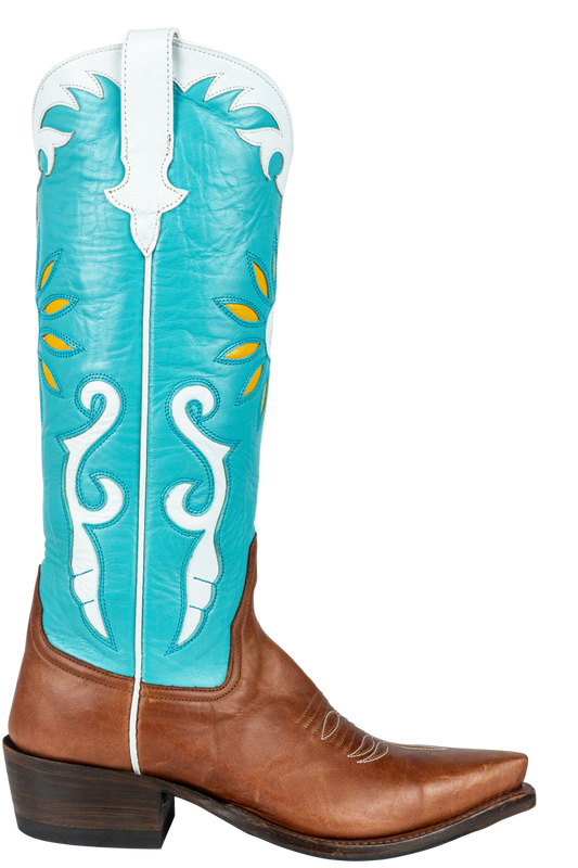 Rios of Mercedes Sunflower Cowgirl Boots - Turquoise
