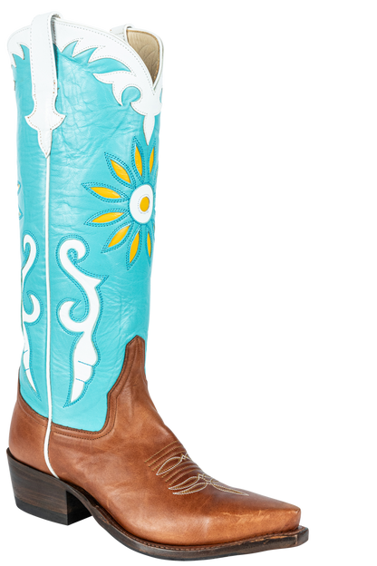Rios of Mercedes Sunflower Cowgirl Boots - Turquoise