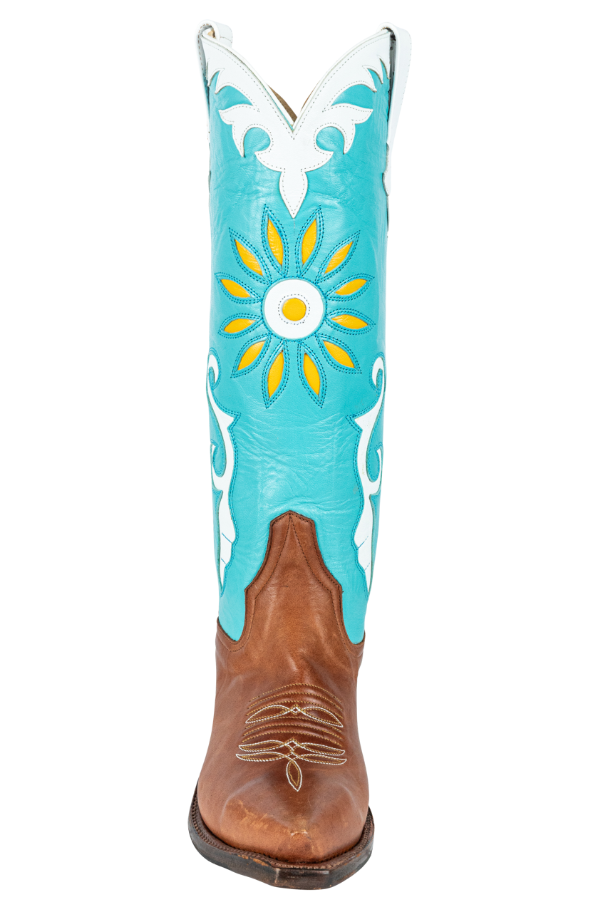 Rios of Mercedes Sunflower Cowgirl Boots - Turquoise