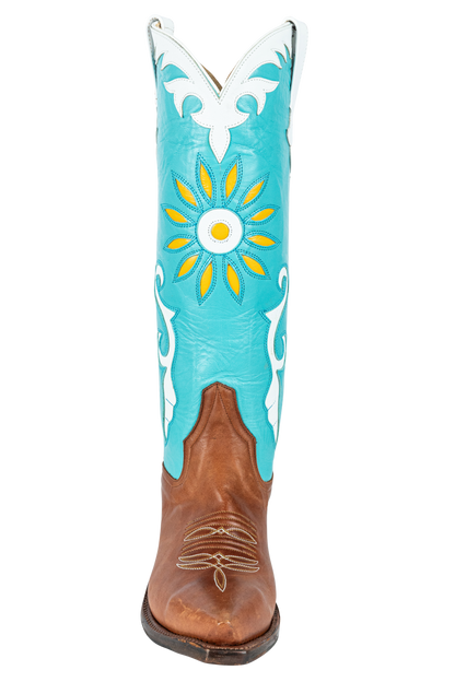 Rios of Mercedes Sunflower Cowgirl Boots - Turquoise