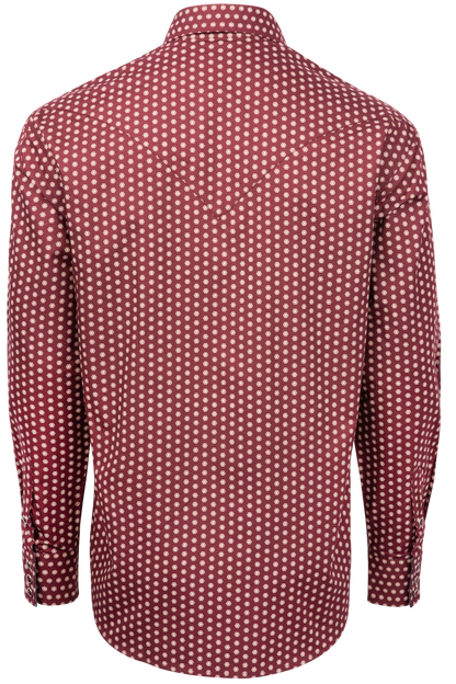 Stetson Men's Geometric Print Snap Front Shirt - Wine