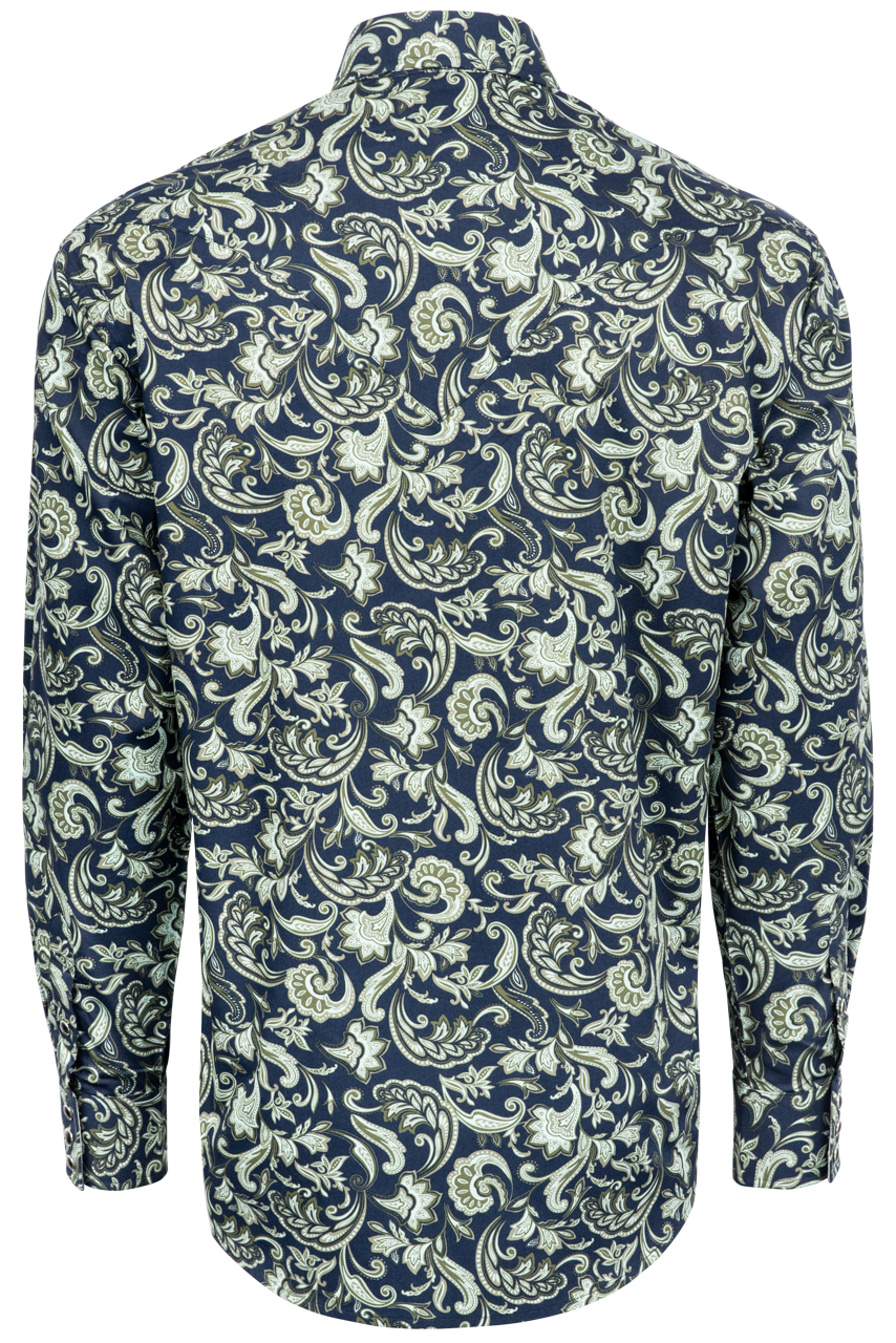 Stetson Men's 1826 Paisley Snap Front Shirt - Blue