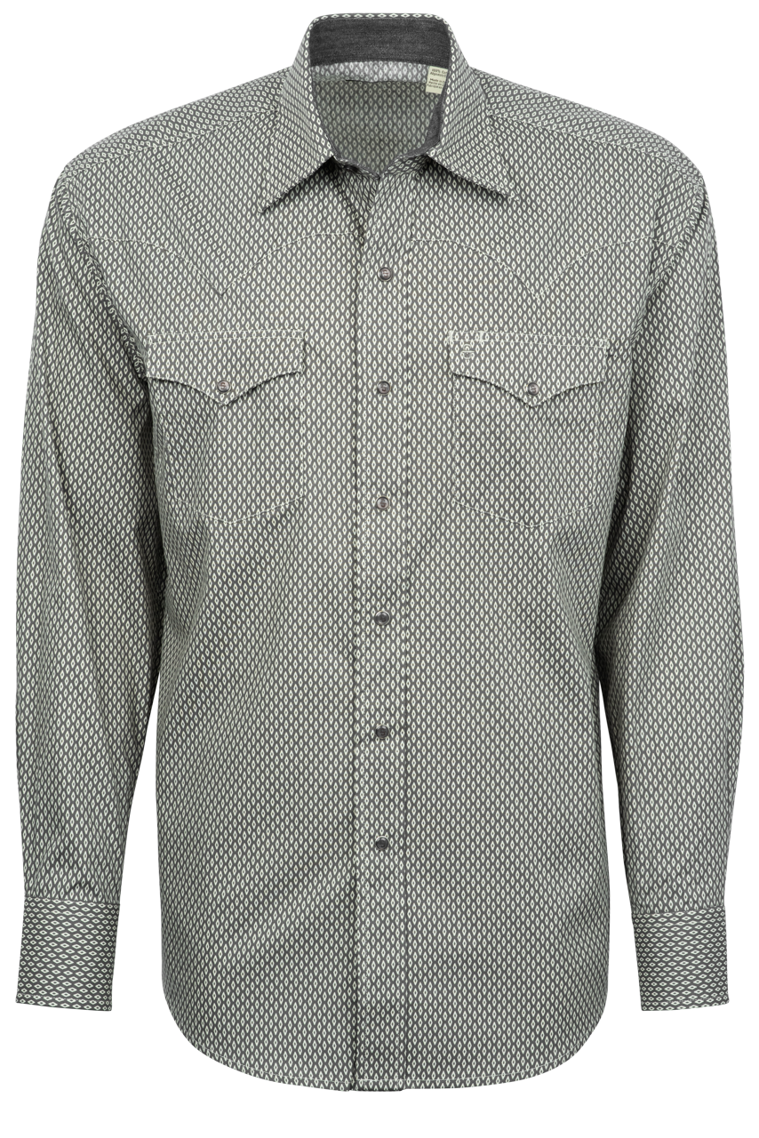 Stetson Men's 1831 Geometric Snap Front Shirt - Gray