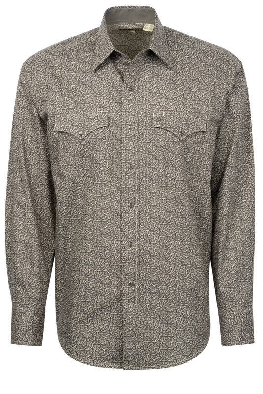 Stetson Men's Vintage Floral Snap Front Shirt - Gray