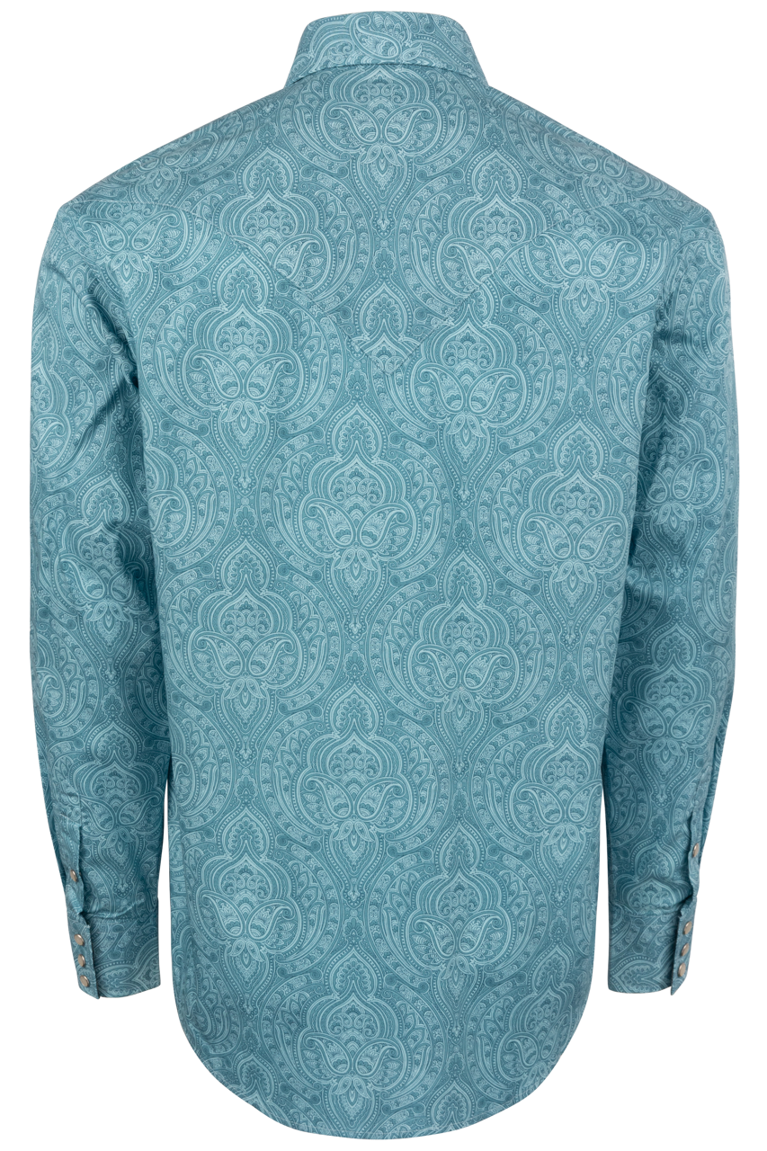 Stetson Men's Paisley Snap Front Shirt - Aquamarine