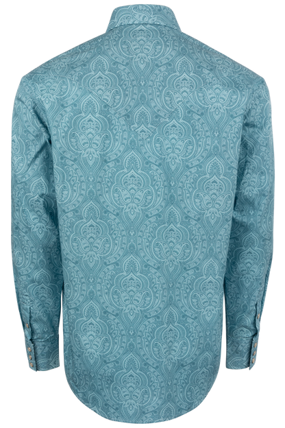 Stetson Men's Paisley Snap Front Shirt - Aquamarine