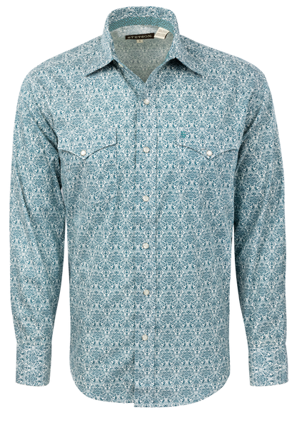 Stetson Men's Snap Front Shirt - Medallion Green