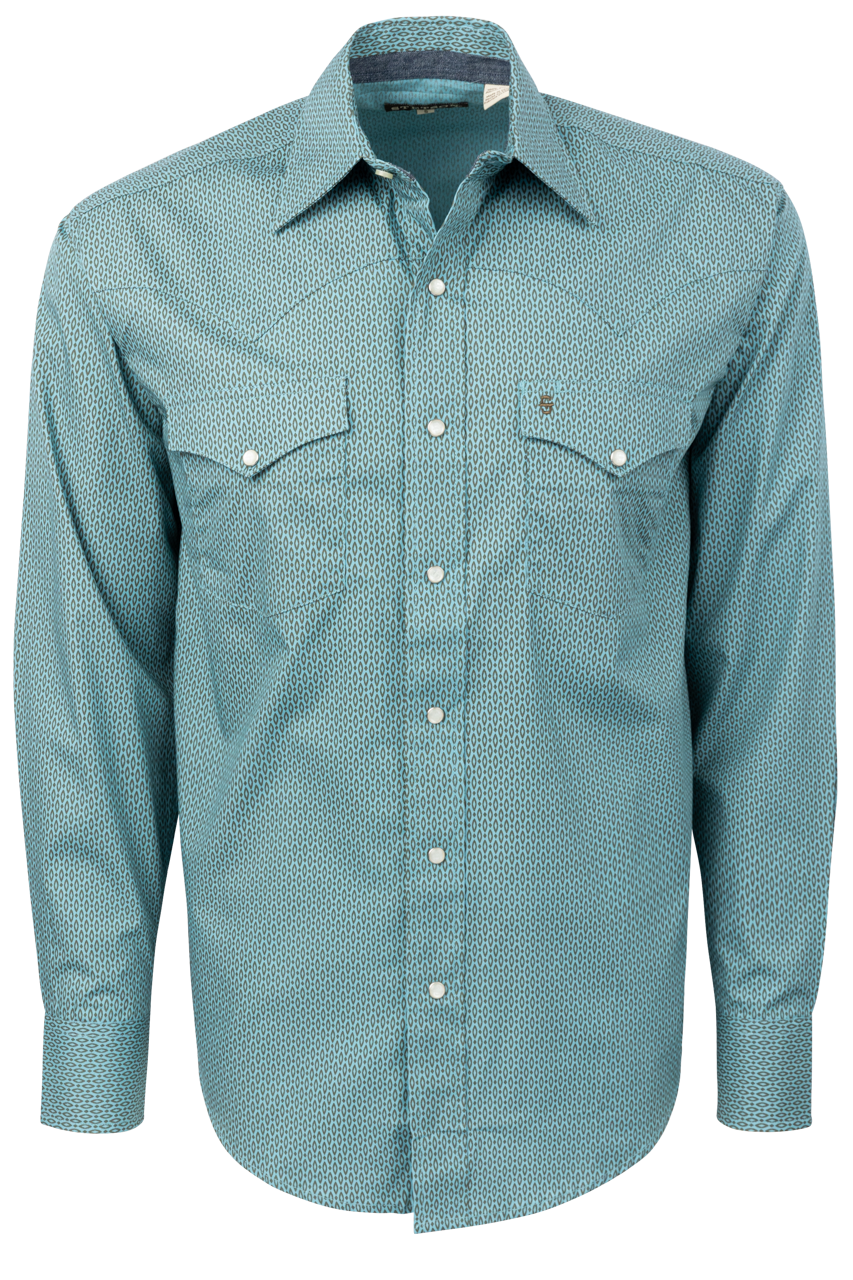 Stetson Men's Snap Front Shirt - Teal