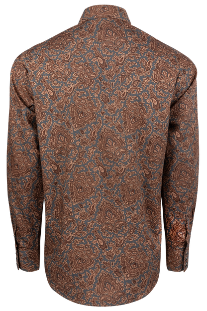 Stetson Men's Paisley Snap Front Shirt - Copper