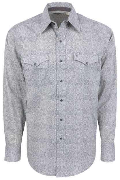 Stetson Men's Snap Front Shirt - Gray Medallion