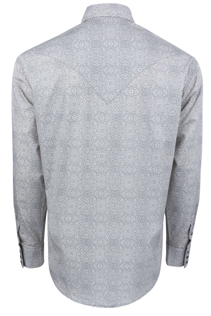 Stetson Men's Snap Front Shirt - Gray Medallion