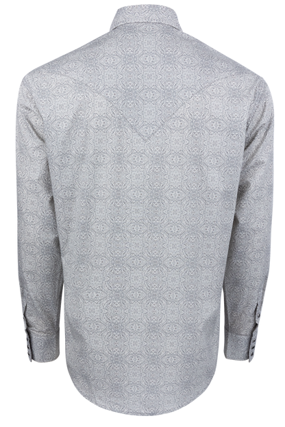 Stetson Men's Snap Front Shirt - Gray Medallion