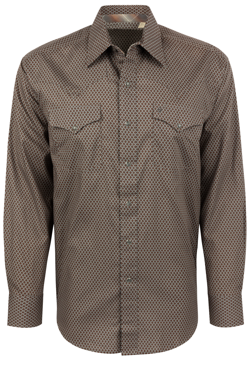 Stetson Men's Snap Front Shirt - Gray Foulard