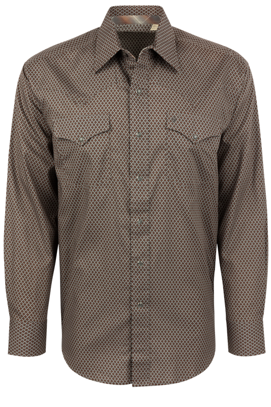 Stetson Men's Snap Front Shirt - Gray Foulard