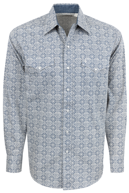 Stetson Men's Snap Front Shirt - Blue Medallion