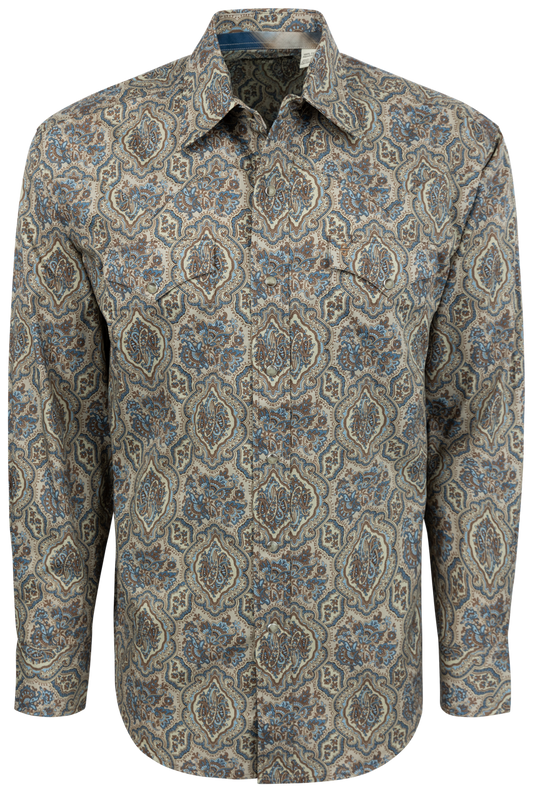 Stetson Men's Snap Front Shirt - Brown Medallion