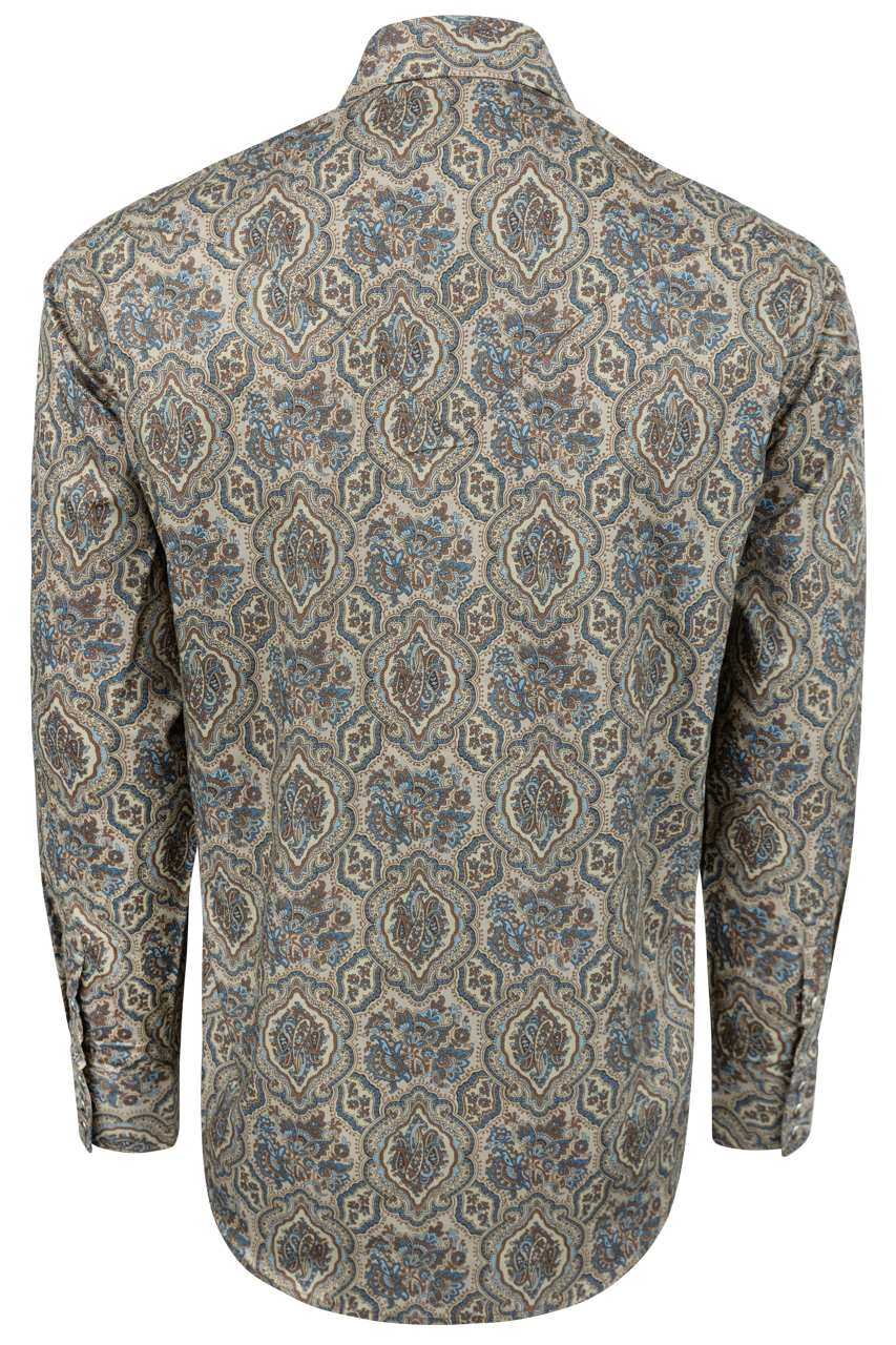 Stetson Men's Snap Front Shirt - Brown Medallion