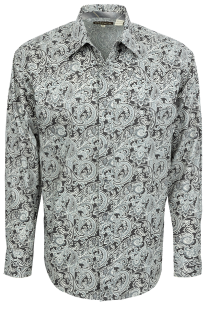 Stetson Men's Snap Front Shirt - Silver Paisley