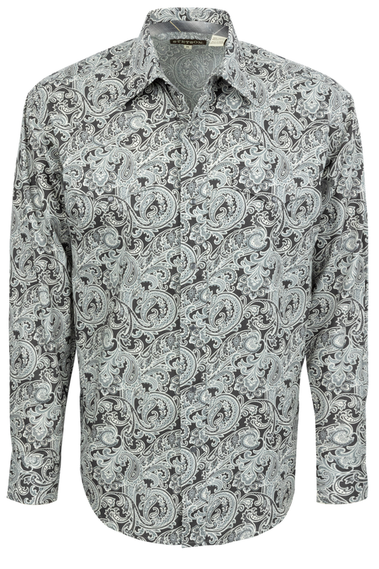 Stetson Men's Snap Front Shirt - Silver Paisley